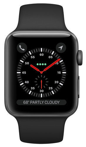 Apple Watch Series 3 GPS 42mm \\\\ Cassa alluminio grigio siderale con  cinturino Sport nero